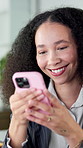 Phone, connection or diversity with happy people in series for network, communication or global app. Community, citizens or occupation with smile on mobile smartphone in sequence for social media