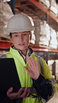 Woman, team and logistics in warehouse with laptop, quality assurance advice and operations manager. Mature person, talk or coworkers with computer, supply chain update and instructions for shipping.