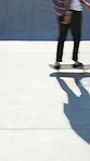 Skating, fitness and legs of friends in skatepark for extreme sports, agile tricks or balance. Skateboard, grind technique and culture with people outdoor for urban, movement and street league