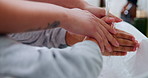 Washing, bathroom and hands of parent with child for learning hygiene, disinfection and cleaning. Family home, teaching and person with kid with water and soap for wellness, health or germ protection