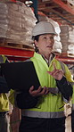 Manager, people and logistics in warehouse with laptop, explain distribution or export instructions. Supervisor, team and discussion with computer, shipping or collaboration for supply chain strategy