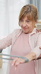 Physiotherapy, senior and woman with resistance band for wellness, mobility and healing for arthritis. Healthcare, physical therapist and person stretching for medical service, recovery and exercise