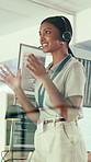 Consultant, woman and IT technician with headset in office for desktop support or technical help. Female person, agent or software engineer talking with mic for virtual assistance, solution or advice