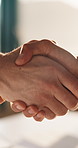 Business people, agreement and handshake in meeting for deal, financial partnership and success. Team, shaking hands and collaboration for investment opportunity, support and thank you in office