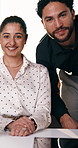 Smile, meeting and face of business people in office with confidence for finance career with about us. Happy, manager and portrait of financial advisors with professional pride for job opportunity.