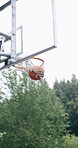 Score, basketball and fitness with men on court for sports tournament, challenge or game. Team competition, target and match event with people playing outdoor for training, shooting hoop and exercise