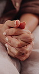 Hands, anxiety and woman in home with overthinking, nervous or stress for drama in relationship. Overwhelmed, remember and female person with ptsd for gender based violence memory in apartment.
