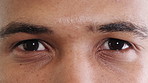 Face, person and eye care with closeup for eyesight, optometry exam and test for disease detection. Patient, vision and ophthalmology evaluation for retina assessment, optical health and wellness.