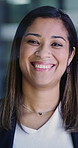 Business, face or realtor in agency with pride, career growth or positive attitude in property management. Happy, woman or broker with portrait, about us or confidence in real estate investment.