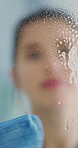 Spray, window and cleaning with woman in office, hygiene and remove dust for sanitation. Cleaner, detergent and cloth in workplace for glass disinfection, cleanliness and polishing liquid for shine