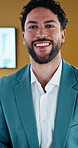 Pride, face or man in agency with smile, wealth advisor or ambition as investment specialist. Confidence, portrait or financial consultant with tablet, banking expert or about us in risk management.