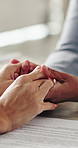 Contract, holding hands and client with document for insurance, application or claim form. Paperwork, people and consultation with advisor for questionnaire, support or review with comfort in office