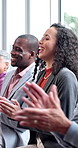 Meeting, applause and business people in office with high five, creative collaboration or achievement. Happy, team and celebration in workplace with clapping, project milestone or partnership success