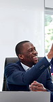 Businessman, team and high five in office with laptop, applause and profit for stock trading company. Happy, people clap and celebration with computer for investment opportunity, revenue and income.