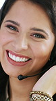 Face, woman and consulting on computer in call center for customer service, online help and CRM. Tech, friendly consultant and headset at helpdesk for inbound assistance, client support or contact us