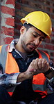 Stress, contractor or man with watch at construction site, building material delivery or check time. Waiting, supplier problem or manager with worry for late order, development delay or frustrated