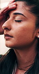 Woman, headache or stress with business for mistake, fatigue or burnout in office. Frustrated accountant, person or employee with migraine, anxiety or strain for company fail or deadline pressure
