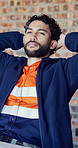 Finish, relax and man on laptop for construction site, engineering project and building design. Manager, happy and person close computer for productivity, done and complete tasks for architecture