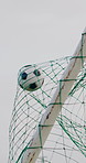 Soccer ball, goal and net on field for competition, game scoring or winning of sports match. Fitness, football and target with equipment outdoor at venue for challenge, precision or tournament
