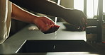 Hygiene, water and washing hands in home for health maintenance, germ removal or wellness. Person, kitchen tap and cleaning skin for bacteria prevention, safety and self care with disinfection
