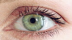 Eyelash, mascara and face with eye of woman for makeup, cosmetics and self care closeup. Cosmetology, blink and lash extensions with female person for vision, beauty aesthetic and salon treatment