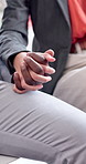 Mental health, group therapy or people in agency with holding hands, empathy or support in workplace. Security, aid or employee with sympathy, trust or colleague understanding in counseling session.