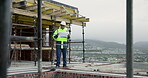 Architect, outdoor and man with blueprint on construction site, thinking and planning for renovation. City, civil engineering and black person with document, reflection and property development info