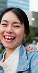 Face, friends or smile with selfie in city for photography, social or memory together. Portrait, love or group of people with smile, support or trust for capture moment, picture or friendship in town