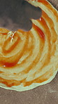 Hands, chef and cheese in bakery for pizza dough, baking and cooking or catering in restaurant. Above, person and hospitality for production process, meal prep and manufacturing Italian cuisine