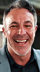 Business, face or mature man in office with laugh, finance advisor or positive attitude as wealth manager. Happy, portrait and investment consultant with humor, confidence or about us in accounting.