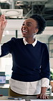 High five, meeting and woman with team in office for proposal approval, agreement and support. Manager, finance agency and business people with success for profit growth, investment and documents