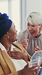 Business, woman or pride with award in meeting for industry recognition, service excellence or praise. Staff, person and excited with trophy in office for performance, honor company values or success