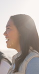 Travel, walking and smile with couple at beach for romantic getaway, vacation and connection. Anniversary holiday, tropical adventure and love with man and woman outdoor for date, happy and trust