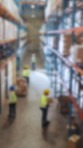Above, people and shelf at warehouse with boxes, inventory and supply chain for stock delivery. Blurred, team and packing in storage with shipment, shipping dispatch and cardboard for distribution