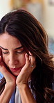 Stress, business and woman in office with headache, dizziness and pressure for accounting. Overwhelmed, mature person and migraine in workplace with brain fog, employee burnout and financial workload
