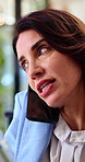Phone call, happy and businesswoman in office for communication on finance negotiation. Talking, cellphone and financial manager on mobile discussion for investment feedback, news or review at agency