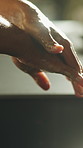 Washing, hands and man with soap, cleaning and faucet for hygiene, wellness and germ protection. Home, sink and person with liquid, foam and scrub for disinfection, bacteria prevention and health