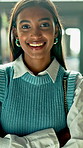 Face, happy and business woman in green office for eco friendly project, about us and confidence. Portrait, laugh and person for environmental consultant, sustainable campaign and crossed arms