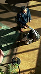 B2B, handshake and meeting with business people in hotel lobby for collaboration or welcome. Above, hospitality and thank you with employee team shaking hands in foyer for accommodation or travel