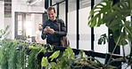 Creative, chatting and happy man with phone in office for communication or social media. Male person, designer or texting with smile on smartphone for network connection, research or app in workplace