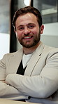 Business, face and happy man in office with arms crossed, about us and ambition as wealth advisor. Smile, portrait and tax planner with pride, asset management and confidence as financial consultant.