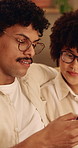 Couple, conversation and relax in home with phone, internet and opinion for online shopping together. People, dating and discussion in living room with tech, plan purchase or mobile app for ecommerce