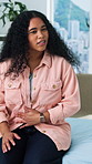Woman, patient and talking with doctor for symptoms, medical treatment or consulting in hospital. Sick, female person or explaining pain with healthcare worker for health, cure or wellness in clinic