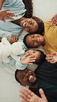 Face, waving and parents with children in bedroom, home or bonding together on break and connection. Happy, black people and greeting hand gesture with family, portrait and relax with kids on bed