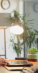 Finished, project and hands with laptop in office, copywriting or planning for blog post on website. Email marketing, online and person with technology, typing and copywriter with complete article