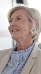 Conference, smile and business woman in office, finance workshop or meeting with agreement. Audience, seminar and mature person with attention for investment training, development or presentation