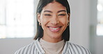 Professional, smile and face of business woman in office for about us, advertising strategist and pride. Happy, growth marketing manager and opportunity with employee in creative agency for startup
