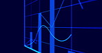Arrow, growth and screen with bar graph for statistics, insight and info for finance presentation. Ui, infographic and animation for profit increase, economic boost and financial surge for investment