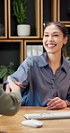 Handshake, welcome and smile with business woman in office for interview, job opportunity and candidate. Hr onboarding, recruitment and shaking hands with employees in agency for vacancy offer