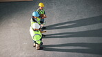 Construction, tablet or people on site with inspection, safety check or quality control in building project. Team, above or engineer with tech, progress track or evaluation in industrial compliance.